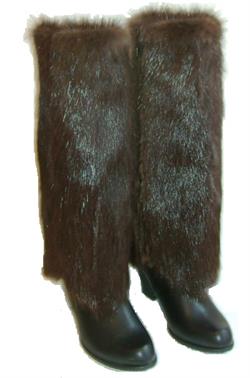 Hotsjok design benvarmer i  brun bæver pels